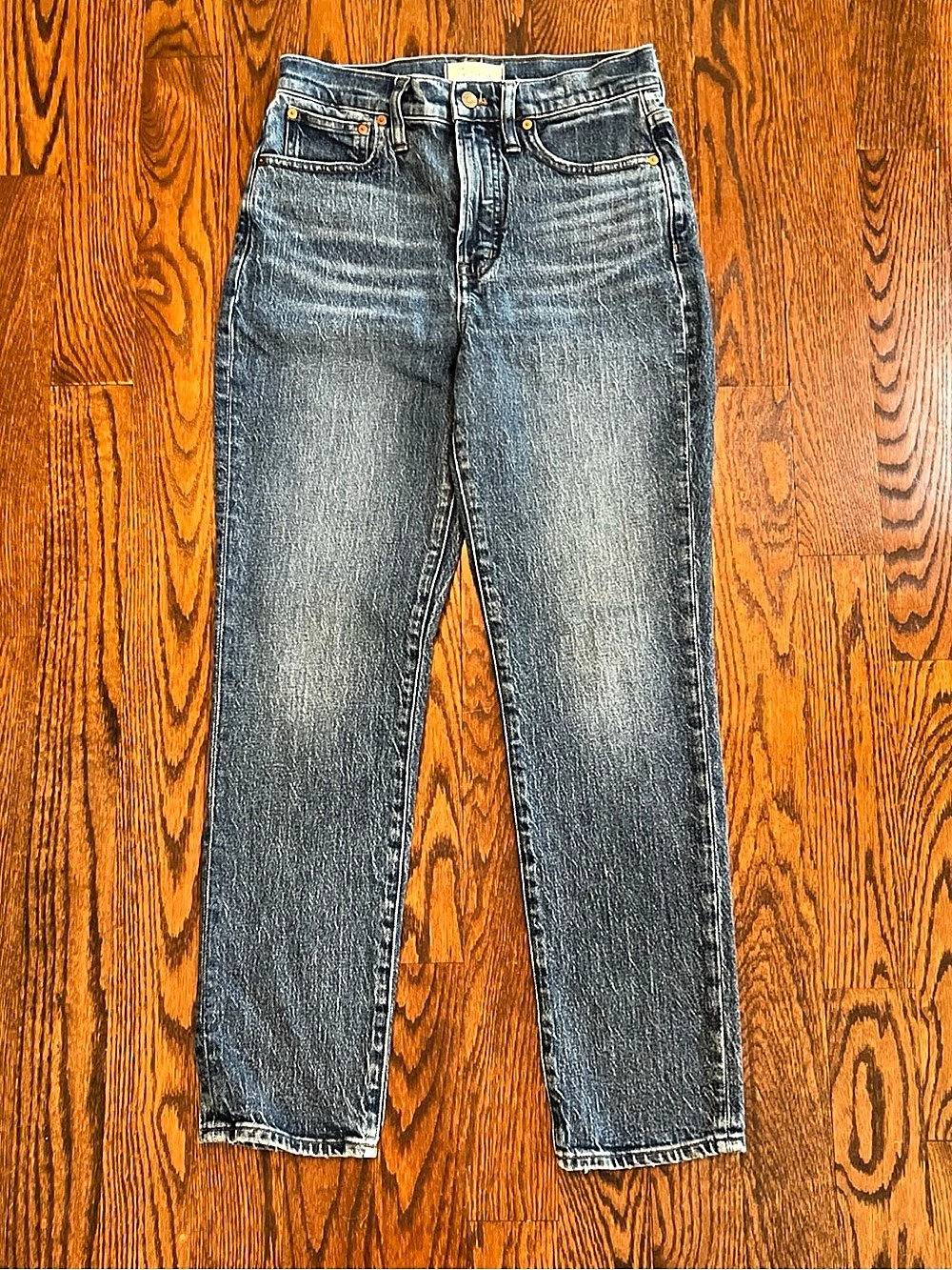 Madewell The Perfect Vintage Crop Jeans Womens Size 27 Button Front Tapered Blue